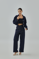 Alberte Cropped Denim Jacket